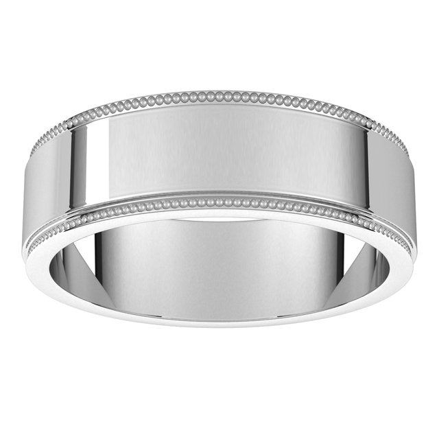 Platinum Milgrain Flat with Edge Band