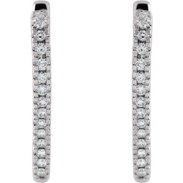 Diamond Heart Hoop Earrings