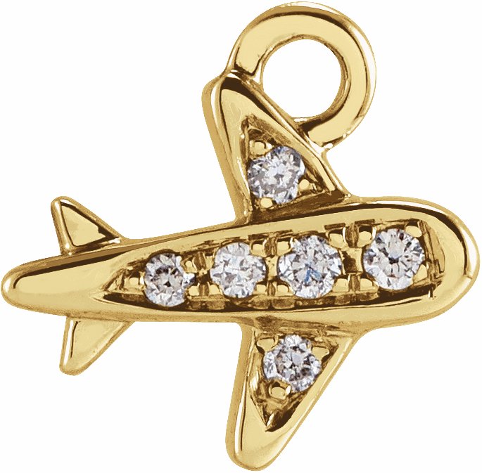 Diamond Plane Dangle Charm