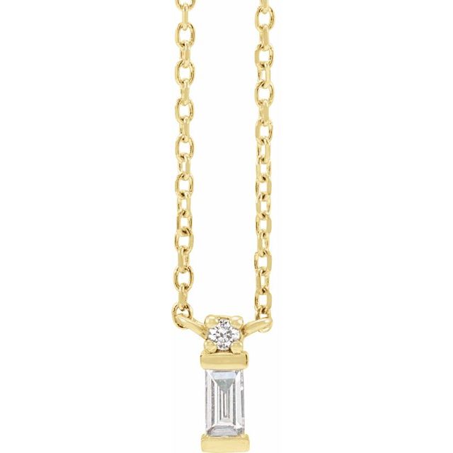 Natural Diamond Bar 18" Necklace