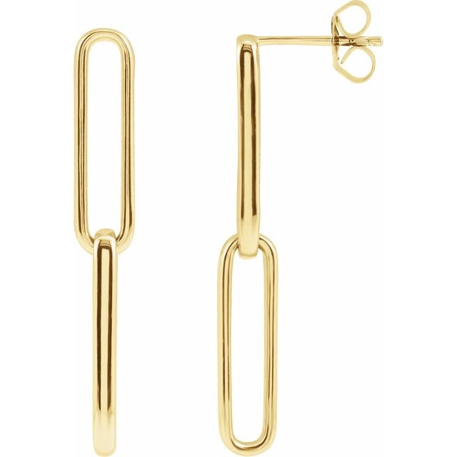 Elongated Flat Link Earrings